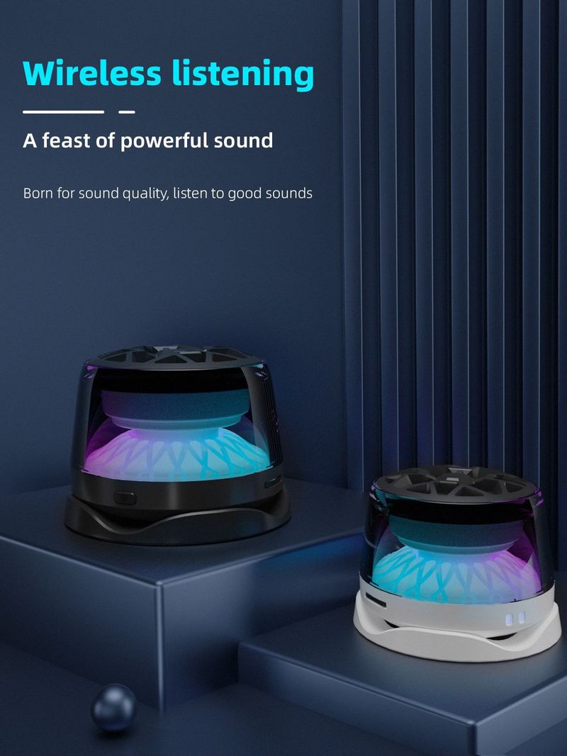 Mini haut-parleur magnétique sans fil Bluetooth, portable et lumineux, support de téléphone RGB, petit cadeau_voghion.com