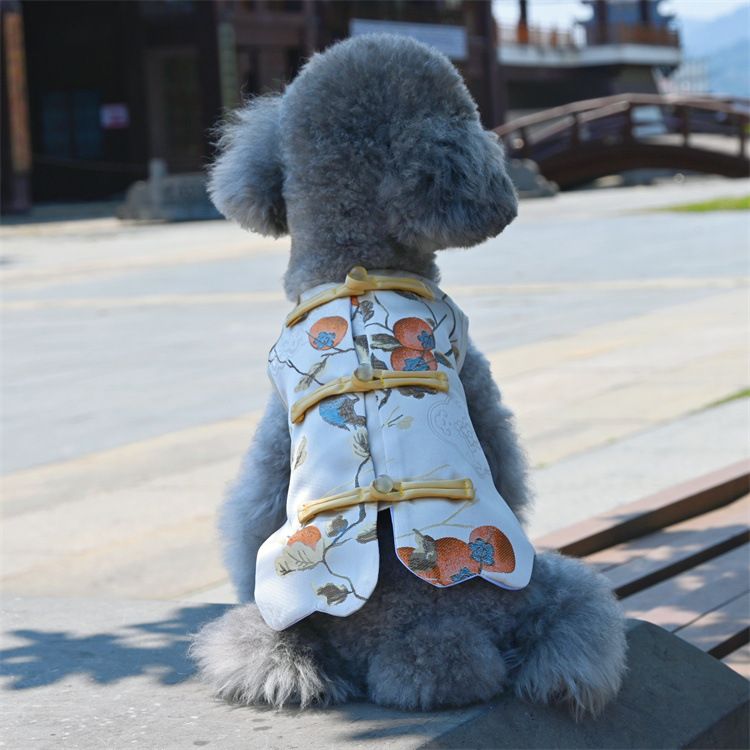 Robe pour animal de compagnie, costume Tang, tenue de Nouvel An de style chinois pour chat et chien, vêtements pour bichon et poméranien_voghion.com