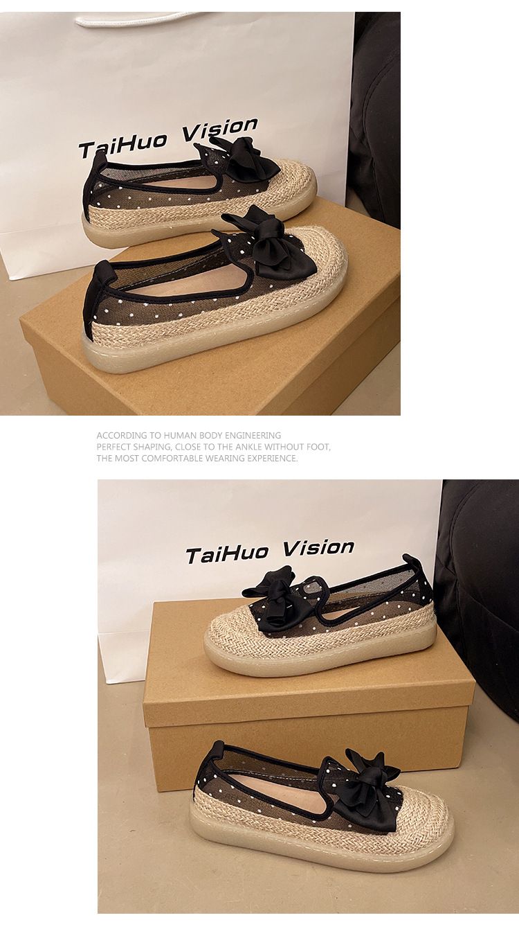 Evening Wind Single Shoes Women's Spring One-pedal Loafer Fisherman Shoes Thick-soled Breathable Mesh Doudou Shoes_voghion.com