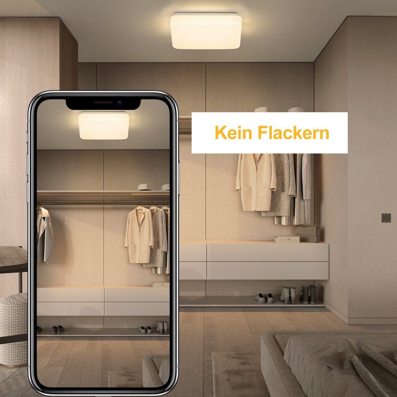 Glitzerlife Deckenlampe LED Deckenleuchte Quadratisch - 15W Schlafzimmerlampe Sternenhimmel 21cm Küchenlampe Warmweiß Flur Deckenbeleuchtung Sternendekor Für Büro_voghion.com