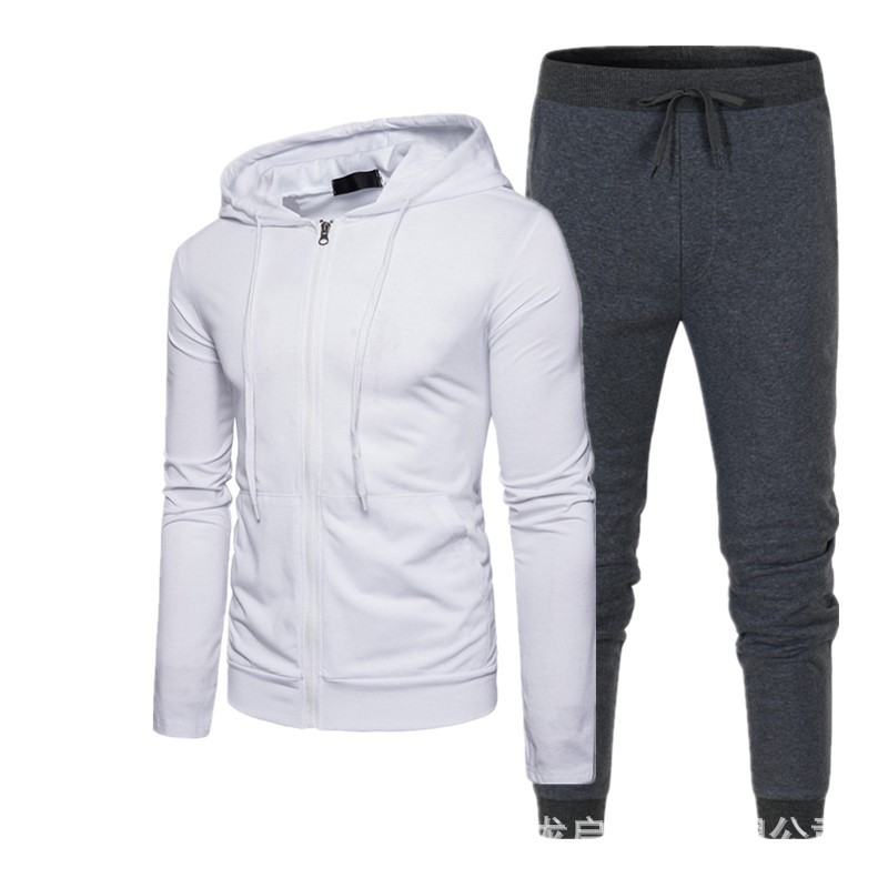 Pomlad Jesenski Style Zadrga s Kapuco Casual Prazen Pulover Moški in Ženski Pulover Set Plus Plišasti Plašč Moda_voghion.com