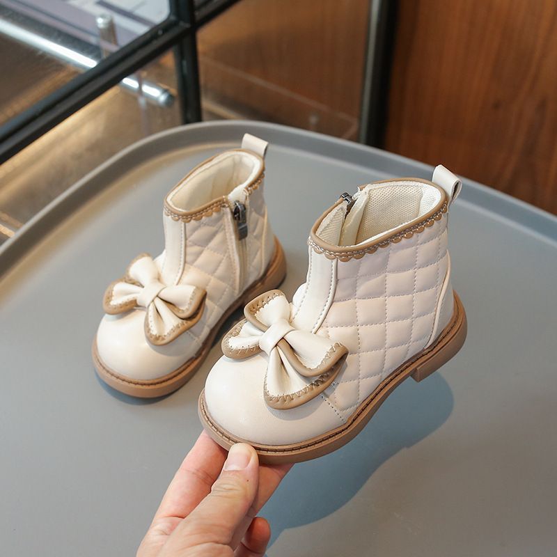 Bottes courtes décontractées à semelle épaisse pour enfants, nouvelle collection automne 2025, nœud papillon, mode simple, pour filles_voghion.com