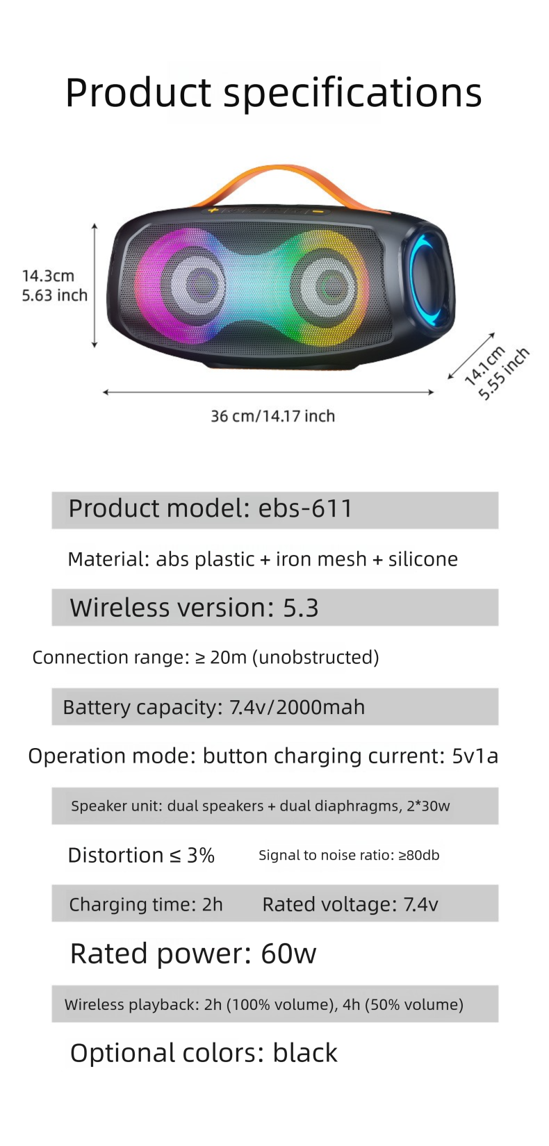 Draagbare Bluetooth stereo buiten waterdichte subwoofer kleine luidspreker 2025 nieuw model unisex_voghion.com