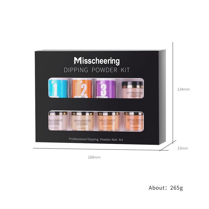 Set di polvere per immersione per nail art senza lampada da cottura, polvere per immersione francese, glitter per unghie, polvere per immersione_voghion.com