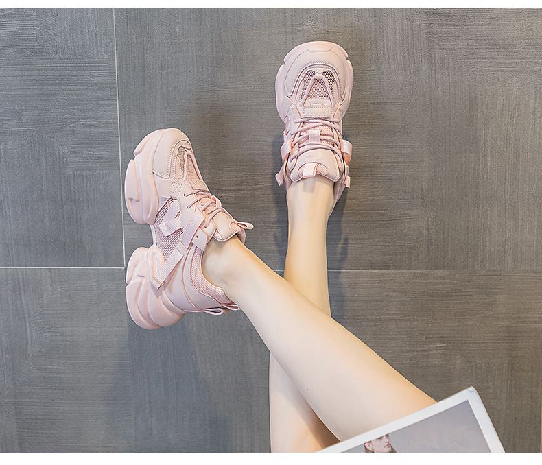 Dickbesohlte Erhöhungsschuhe Tanzschuhe Daddy-Schuhe Lederoberfläche Weiche Sohle Sport Freizeitschuhe Damen_voghion.com
