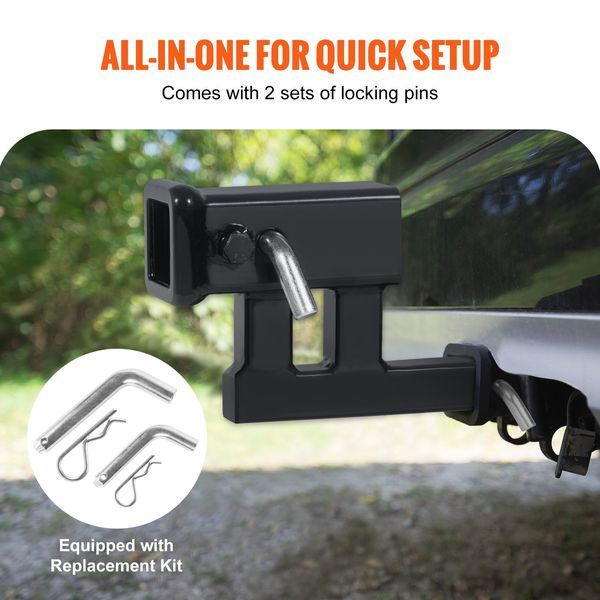 Hitch Adapter, 1-1/4' To 2' Receiver Hitch Extender Extension, Trailer Hitch Riser With 4' Rise/Drop, 6-1/2' Extension Length, 4000 Lbs Towing Capa_voghion.com