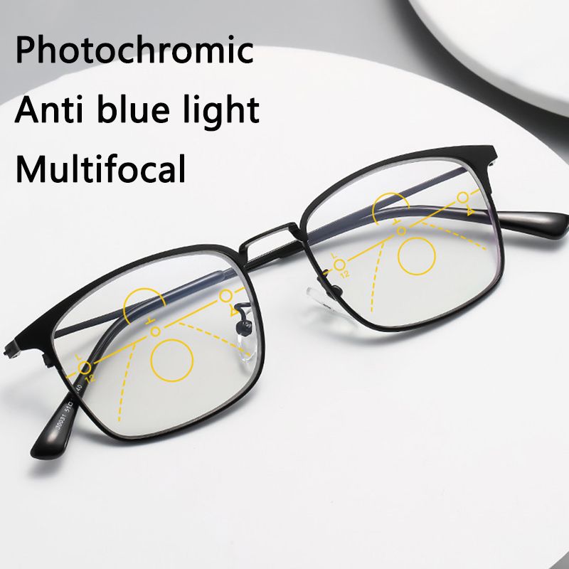 Modesch Progressiv Bifokal Multifokal Liesbrëll Männer Photochromesch UV-Schutz Hypermetropie Fraen Ultraleicht Flexibel TR90_voghion.com