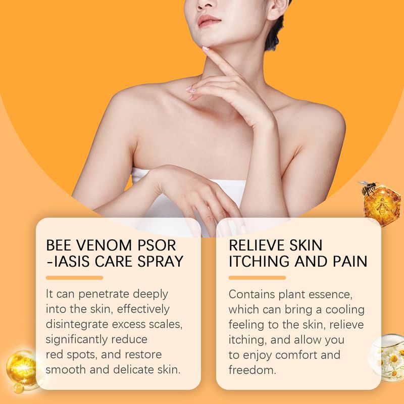 Ximonth Bienengift-Pflegespray gegen Schuppenflechte, Schuppenflechte-Spray, Kräuterkühlung, Anti-Juckreiz-Hautpflege, Anti-Schuppen, leichtes Rötungsspray_voghion.com