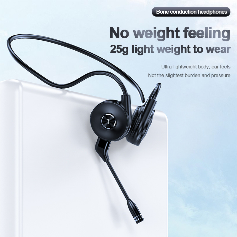 New M1 Bluetooth earphones with bone conduction on the band label, running ear hanging sports, true stereo business_voghion.com