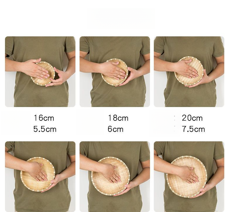 Rund gewebt für gedämpfte Brötchen, großes Sieb, Sieb, zum Waschen von Bambusprodukten, zum Abtropfen von Gemüse, zur Aufbewahrung in der Küche_voghion.com