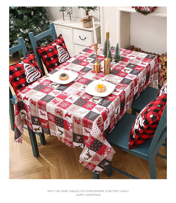 New Christmas Tablecloth Creative Printed Runner Supplies Party Table Cloth Decoration_voghion.com