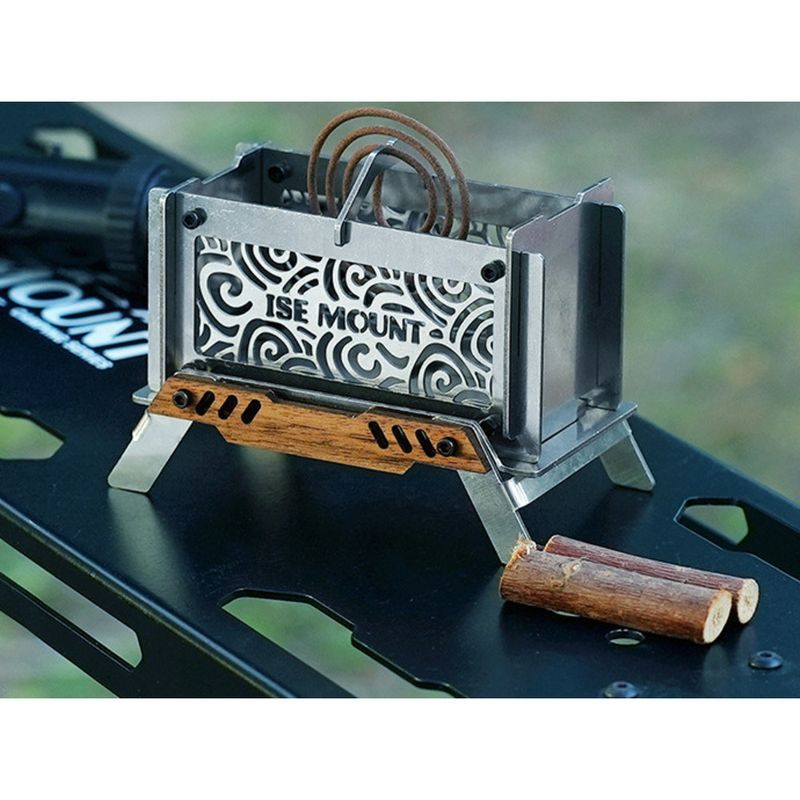 Abnehmbarer Mini-Aromatherapie-Holzofen aus Edelstahl für den Außenbereich, tragbare Feuerplattform für Camping, Moskitonetz_voghion.com
