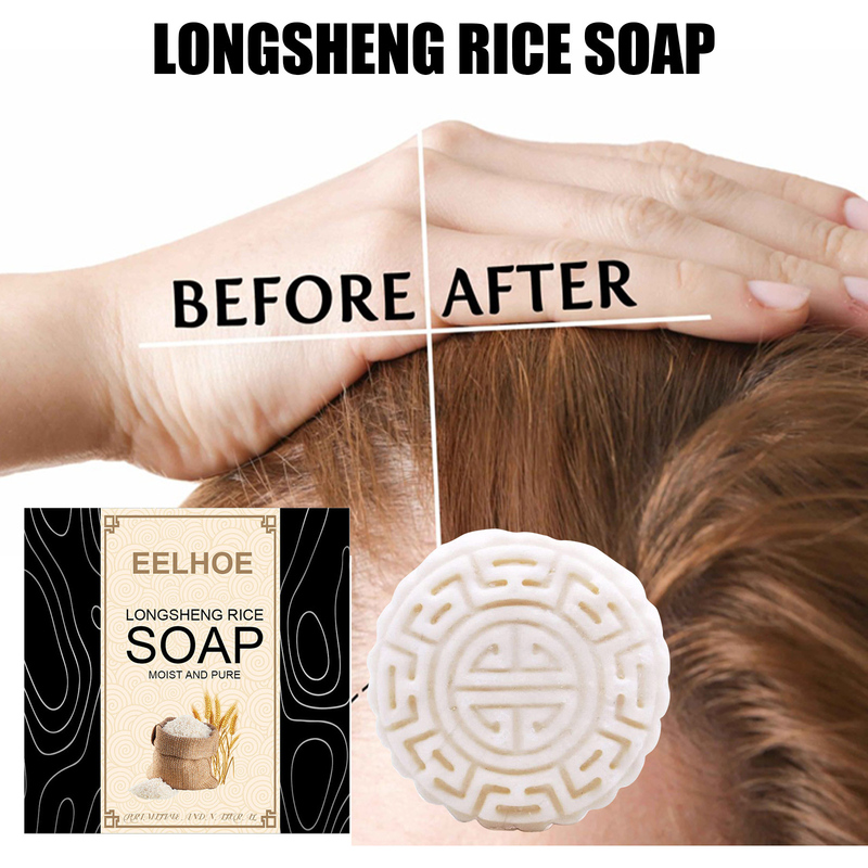 Rice Beautiful Longsheng Wasser-Shampoo-Seife, Blumen-Seife, Shampoo, nährende Haarpflege, Haar-Fury-Pflegeseife_voghion.com