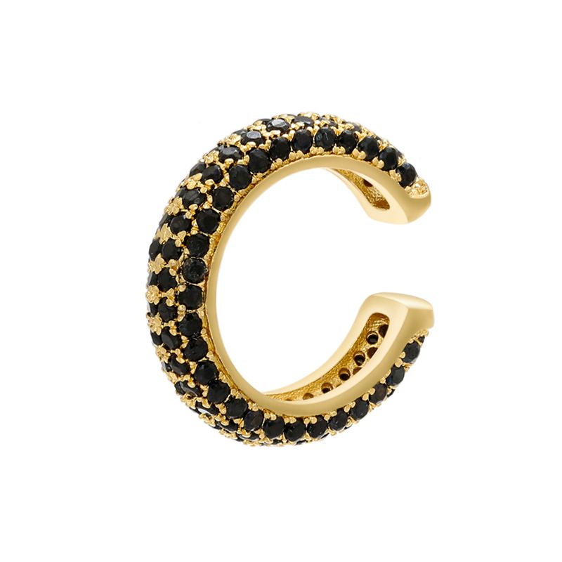 Damenschmuck Perlenschnalle Schmuck Mikro eingelegter farbiger Diamant Ohrknochenclip Farbiges Zirkonium Einfache Ohrclip-Ohrringe Kupfer K vergoldet_voghion.com