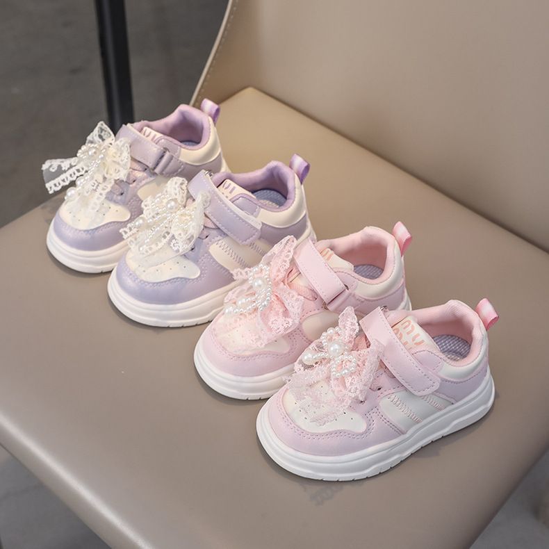 SHLIANG Mädchen Prinzessin Schuhe Rosa Niedliche Turnschuhe Schleife Weiche Sohle Kleinkind Schuhe Mode Bequeme Alltagskleidung Kinderschuhe Y0680_voghion.com