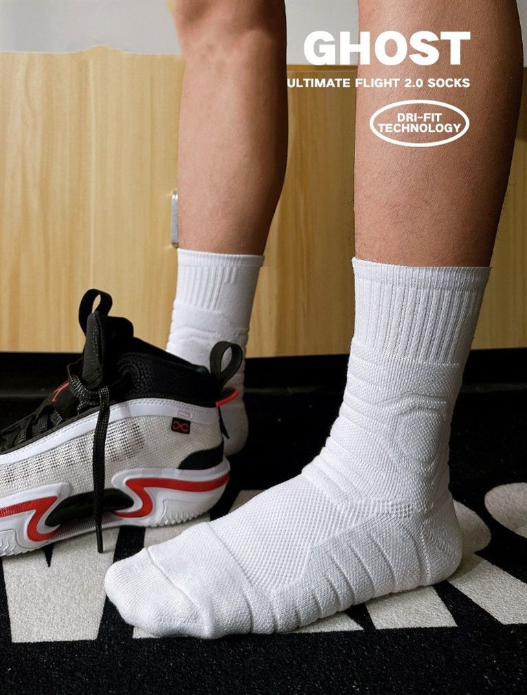 Cipőkiegészítők Őszi és téli közepes cső hosszú törölköző alsó vastag izzadságelnyelő csúszásmentes professzionális futó sportzokni_voghion.com