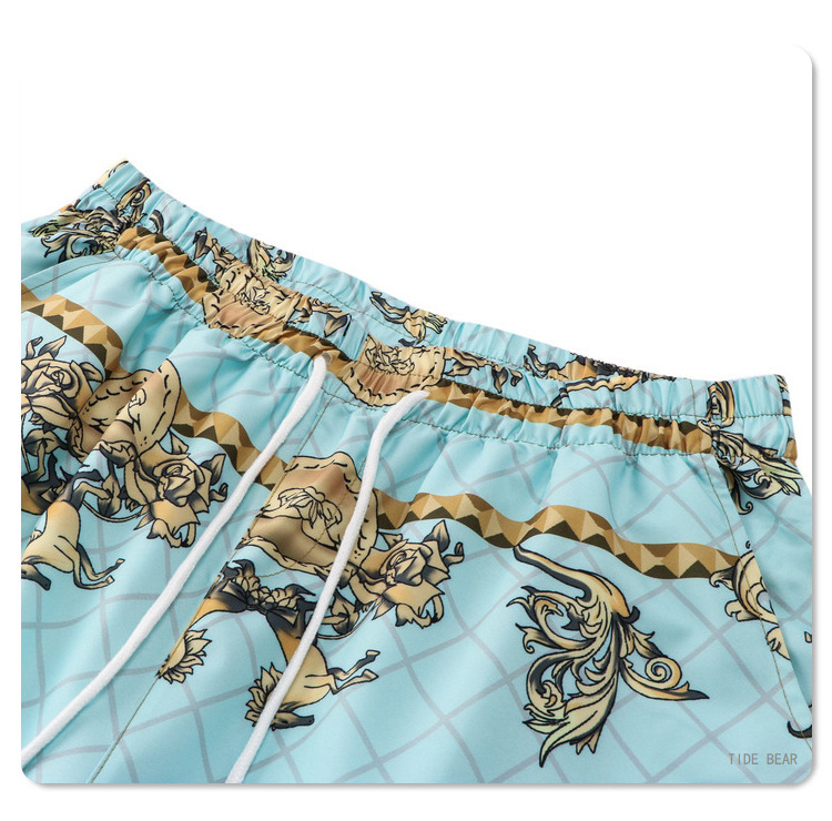 Abito da camicia estivo casual da spiaggia Abito retrò europeo e americano con stampa digitale Pantaloncini larghi a maniche corte da uomo_voghion.com