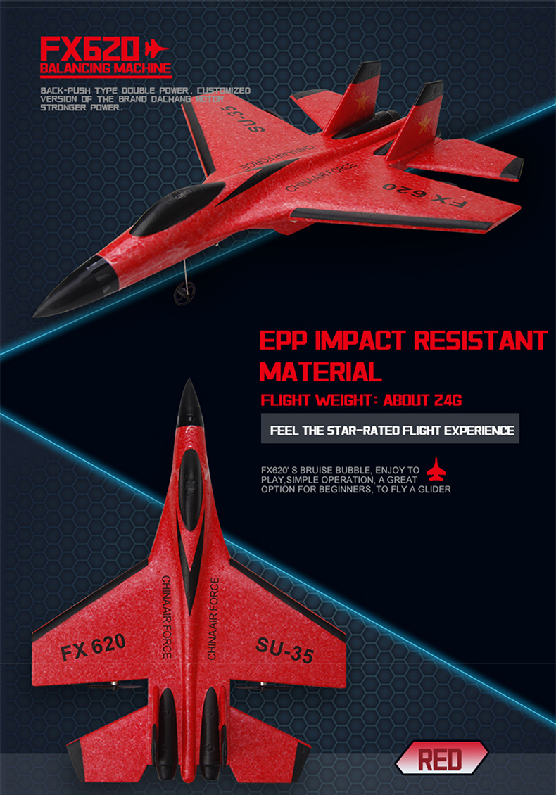 RC Foam Vliegtuig SU-35 Vliegtuig 2.4G Radio Control Zweefvliegtuig Afstandsbediening Gevechtsvliegtuig Zweefvliegtuig Vliegtuig Schuim Jongens Speelgoed voor Kinderen_voghion.com