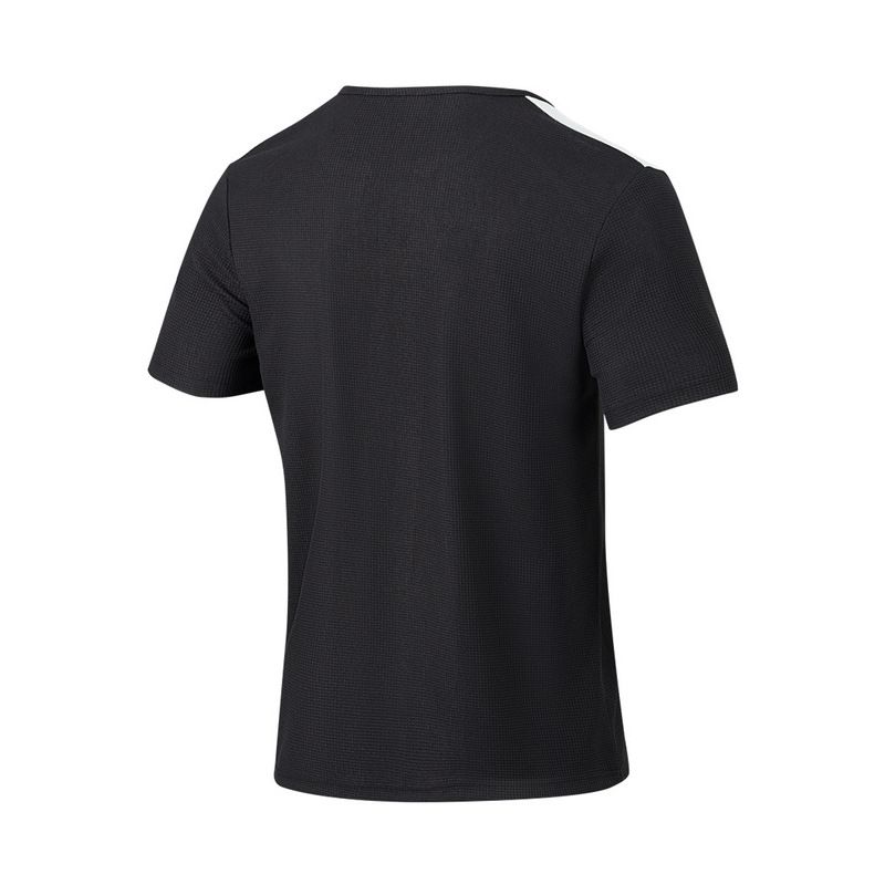 New Men's Waffle Knit Versatile Casual Color Block Patchwork Drawstring Round Neck Short Sleeve T-Shirt Top_voghion.com