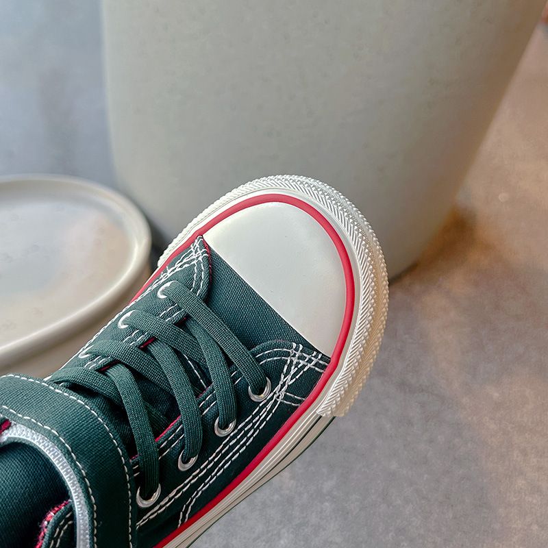 Scarpe basse in velcro per bambini per la primavera e l'autunno 2024, nuove scarpe in tela traspiranti per ragazze, versione coreana per ragazzi_voghion.com