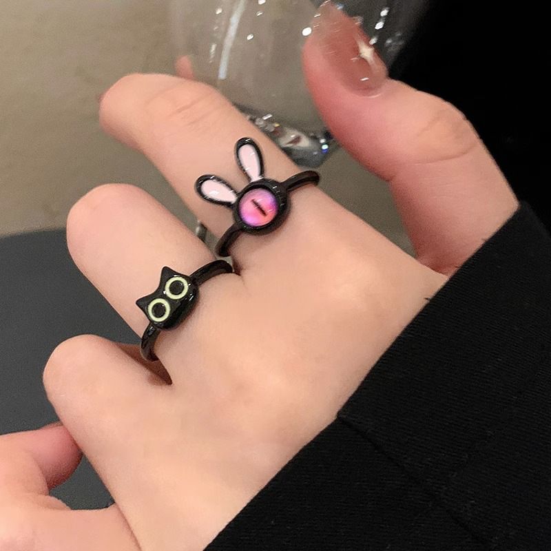 Cute funny ring for women 2023 new index finger ring niche design open adjustable ring_voghion.com