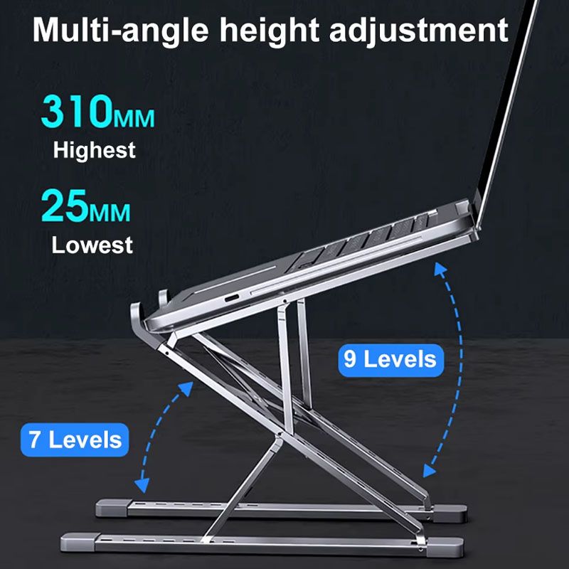 Nuovo supporto ergonomico per laptop, portatile, pieghevole, in lega di alluminio, per computer, accessori per ufficio_voghion.com