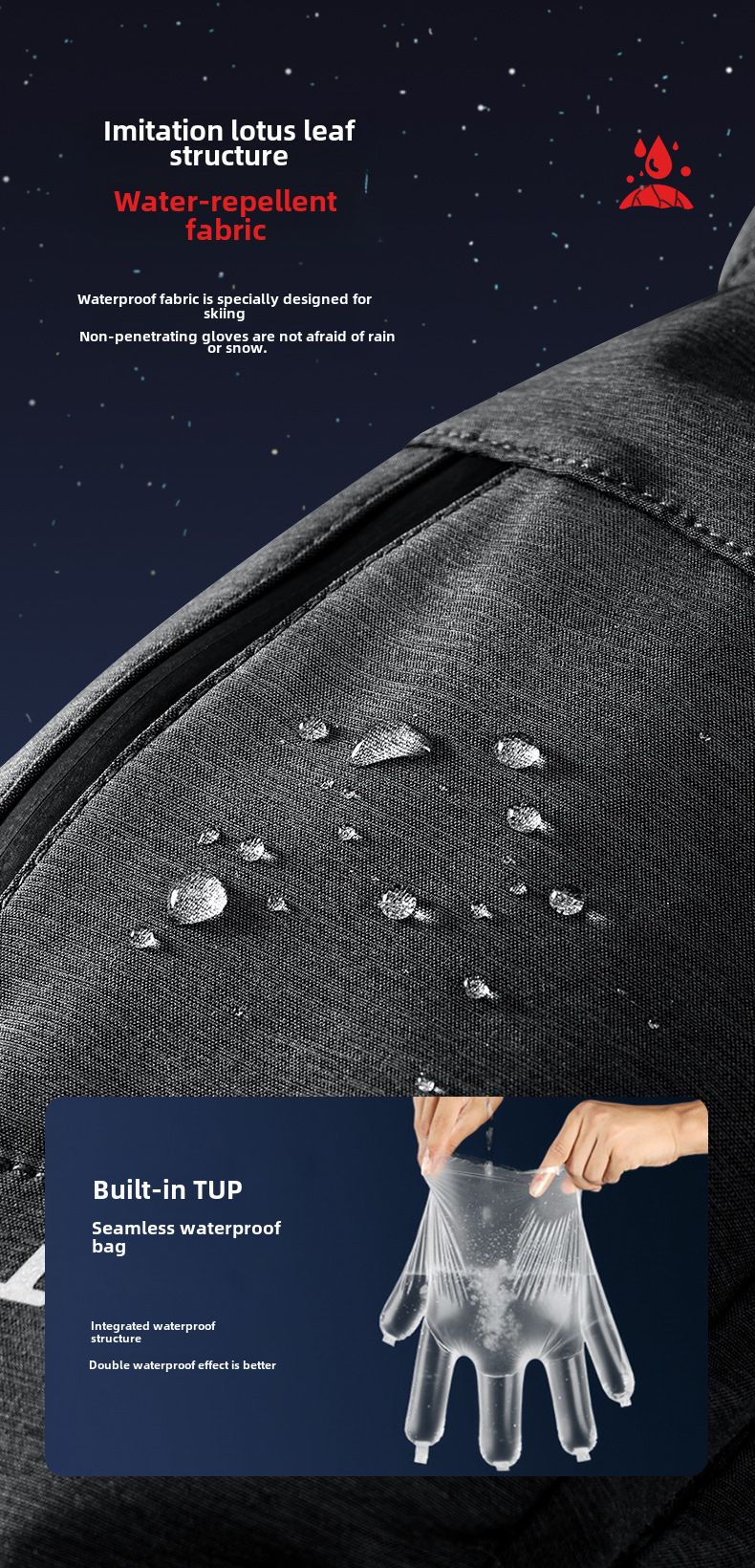 Gants chauds imperméables coupe-vent pour écran tactile de ski, snowboard, sports de plein air, cyclisme_voghion.com