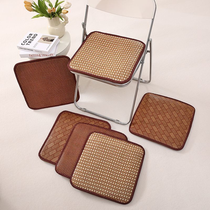 【 1316 People's Collection 】 Summer Rattan Mat, Office Non Slip Breathable Cool Car Student Chair Cushion, Stool_voghion.com