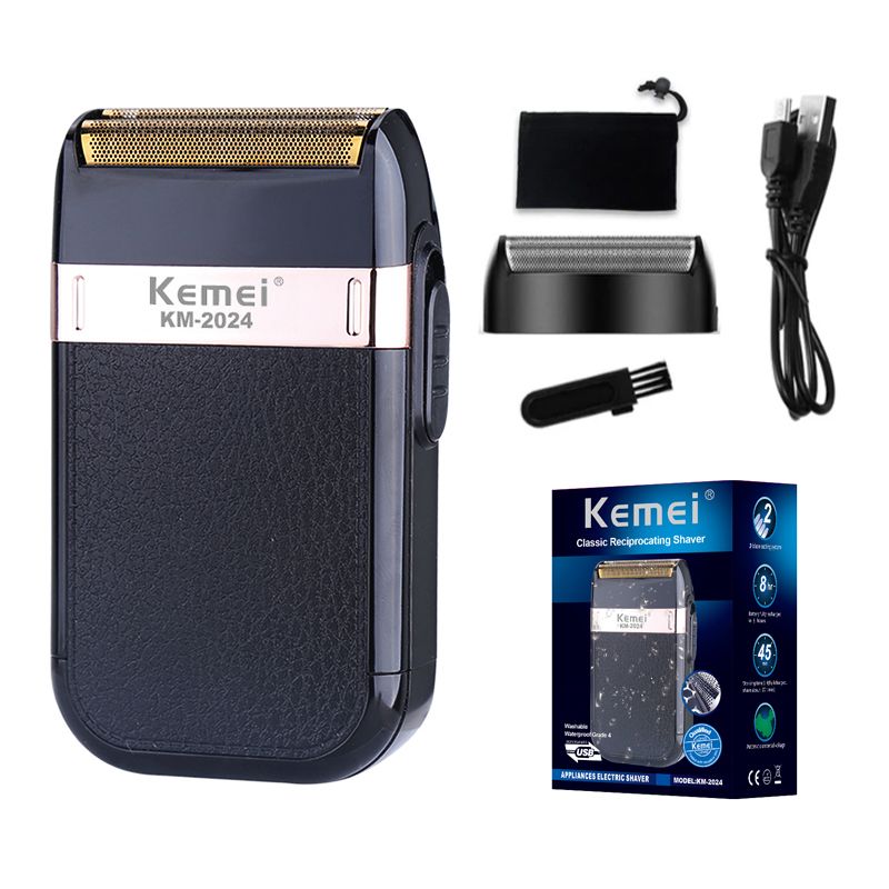 Kemei Rasoio elettrico per uomo, alla moda, in pelle, impermeabile, ricaricabile, professionale, tagliabarba_voghion.com