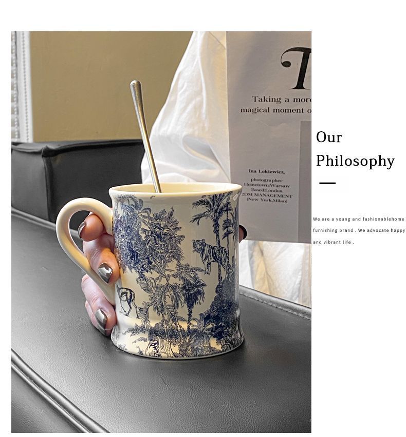 Ceramic Mug Water Niche Design Gift High-Value Coffee Office Drinking Cup_voghion.com