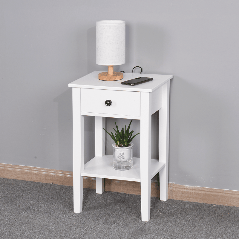Wooden Nightstand With A Drawer,Storage End Table For Bedroom,Bathroom,Livingroom_voghion.com
