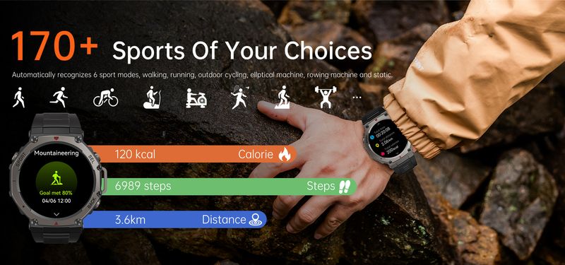 DM58 Smart Watch With GPS, Bluetooth Calling, AMOLED Display, 30m Waterproof, Heart Rate Monitor For Outdoor Sports & Daily Use_voghion.com