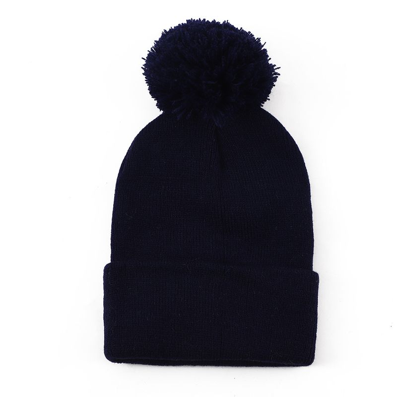 Berretto in maglia per bambini con pompon - Caldo cappello invernale per ragazzi e ragazze - Design a coste morbido ed elasticizzato - Protezione per le orecchie - Colori a tinta unita_voghion.com
