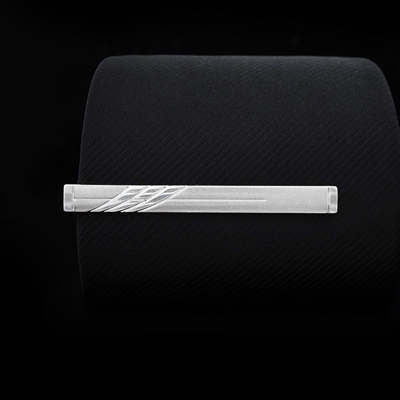 Fermacravatta in metallo per matrimonio, da uomo, da sposo, da uomo, con clip di sicurezza standard in argento_voghion.com