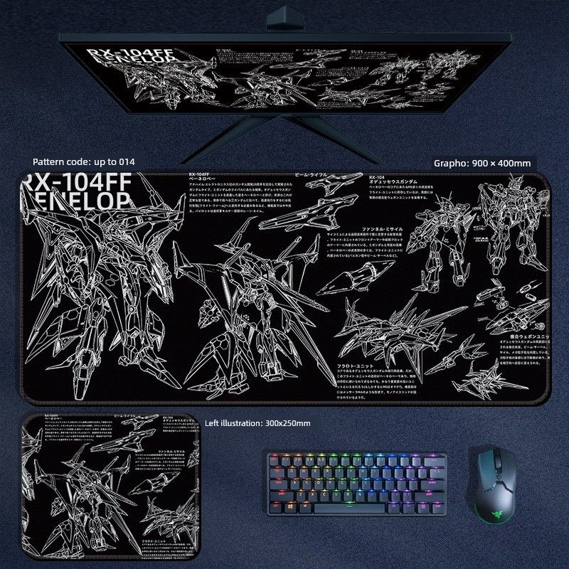 Mouse Men's Oversized E-Sports Games Anime Mobile Suit Am Lock Edge Table Mat Keyboard Pad_voghion.com