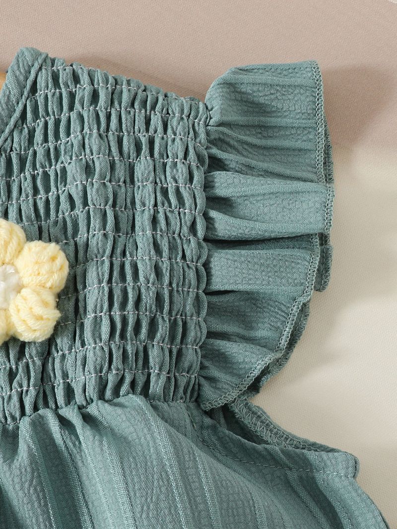 Adorable Floral Print Baby Girl Outfit - Short Sleeve Top & Bow Shorts Set For Summer_voghion.com