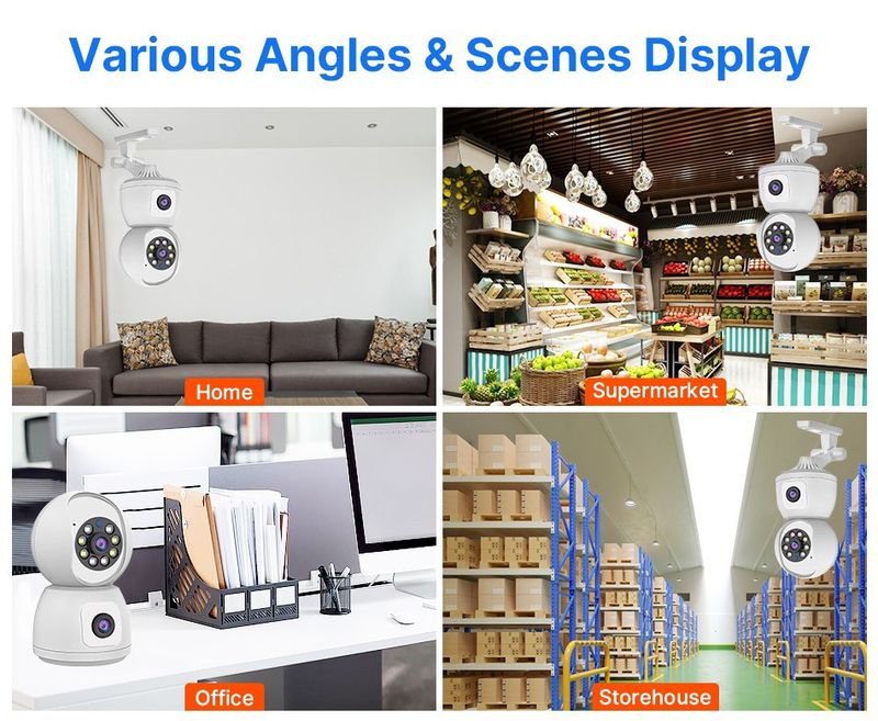 Home Surveillance Dual Camera Dual Recording Tuya Camera Voice Binocular Dual Lens Tuya Smart Camera Industrial_voghion.com