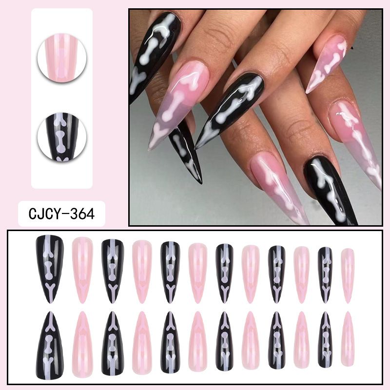 Unghie finte lunghe e pieghevoli - Eleganti unghie finte estive con colla e cuscinetti in gel, stile dolce, oltre 50 colori, unghie finte riutilizzabili per le donne_voghion.com