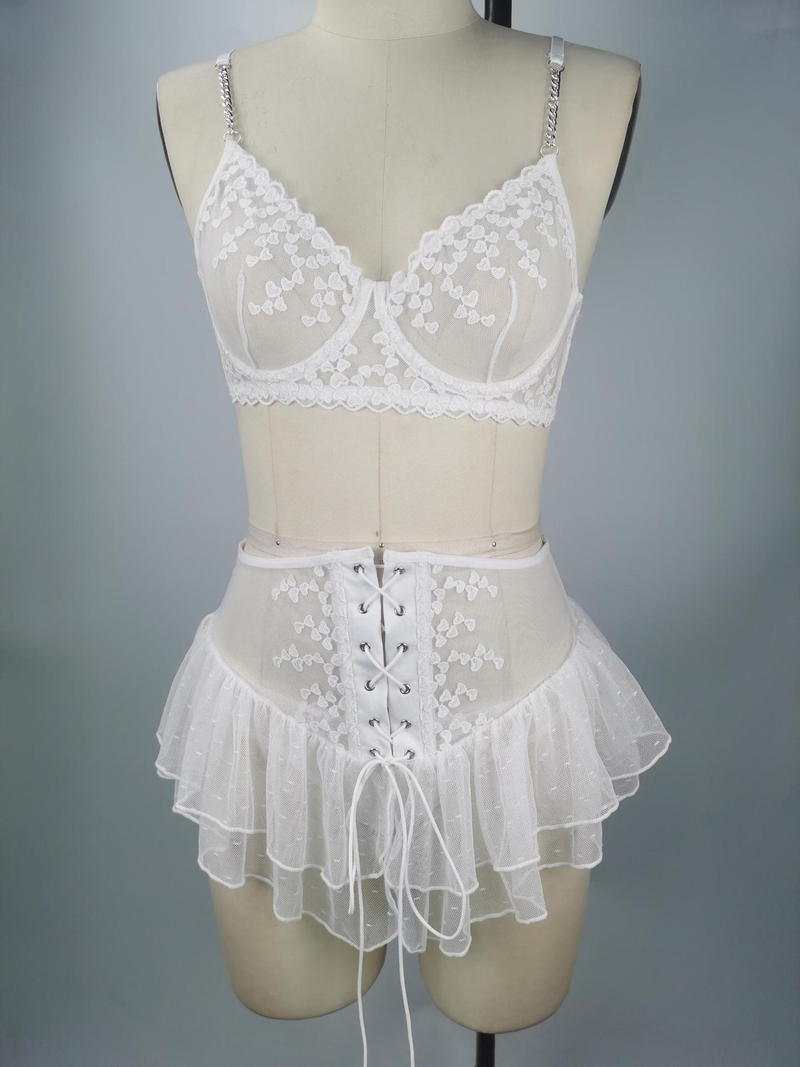 Ensemble de sous-vêtements Sexy et amusants avec Perspective en dentelle, uniforme tentant et passionné pour le nouveau Style des femmes_voghion.com