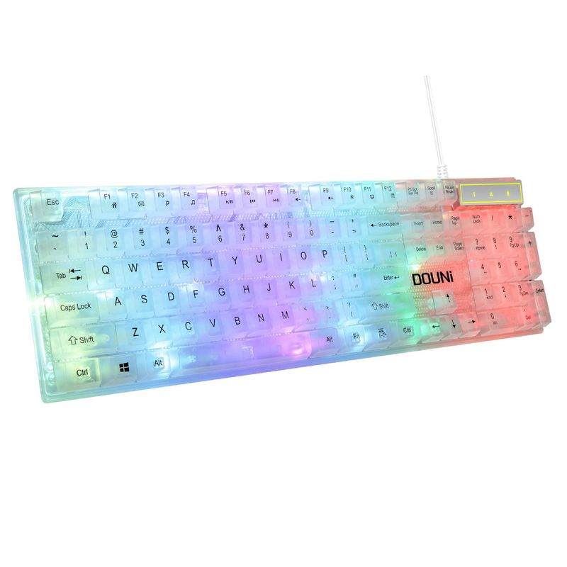 【Elegante e trasparente】 Tastiera cablata retroilluminata RGB - Sensazione meccanica, impermeabile e antipolvere, scorciatoie multimediali, personalizza i tuoi effetti luce_voghion.com