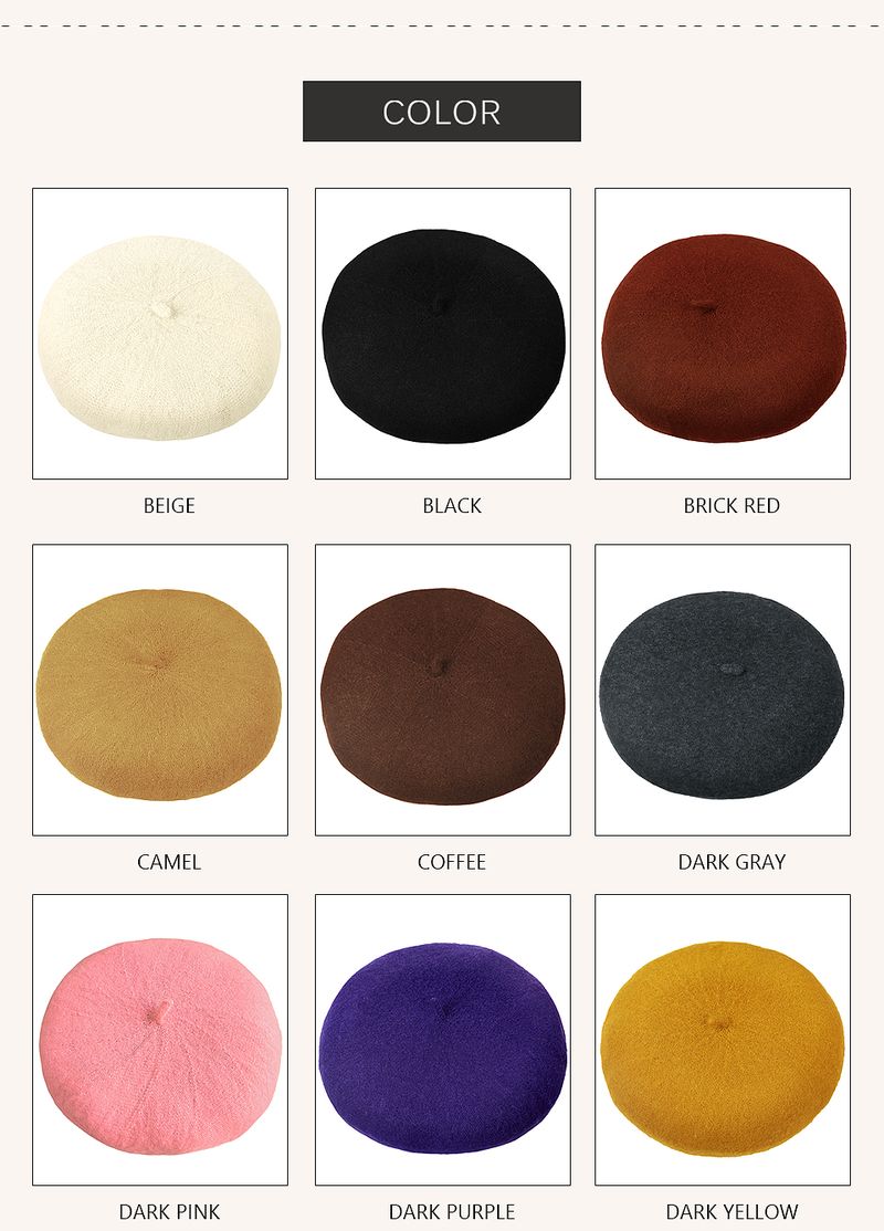 New Arrivals Geebro Women Fashion Wool Berets Hats Solid Color Beret Female Bonnet Autumn Winter All Matched Warm Walking Caps_voghion.com