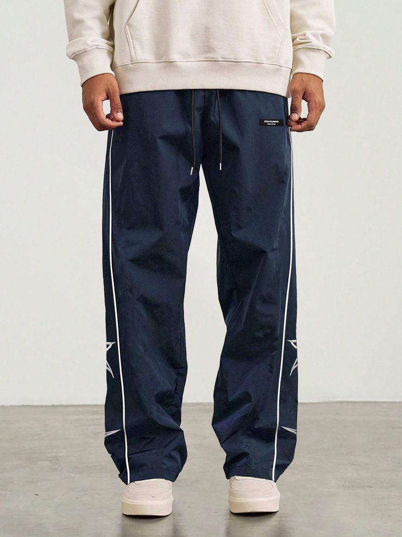 Men’s Casual Pants – Retro Loose Fit With Cosmic Embroidery, Drawstring Waist (S-XXL, 5 Colors) – Lightweight & Breathable For Summer_voghion.com