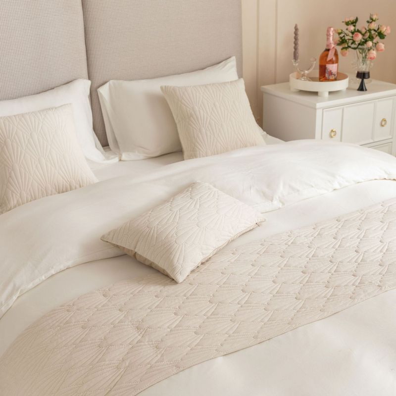 Yeni modern basit Hollanda kadife ultrasonik kabuk deseni Otel B & B otel yatak havlu yatak bayrağı_voghion.com