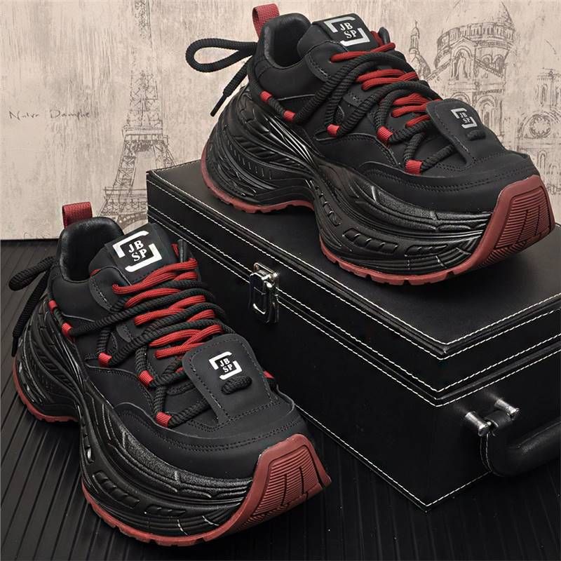 Qualità imbattibile, alla moda e con un tocco di alta qualità, scarpe basse da uomo con suola spessa per papà, scarpe sportive da corsa e casual._voghion.com