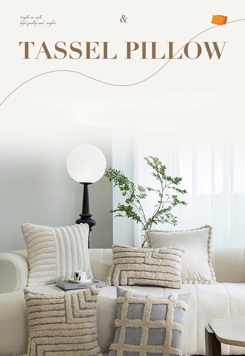 2025 Silent Wind Cream Color Series Tridimensional Cluster Modern Simple Light Luxury Pillow Cover Famous Host Sofa_voghion.com