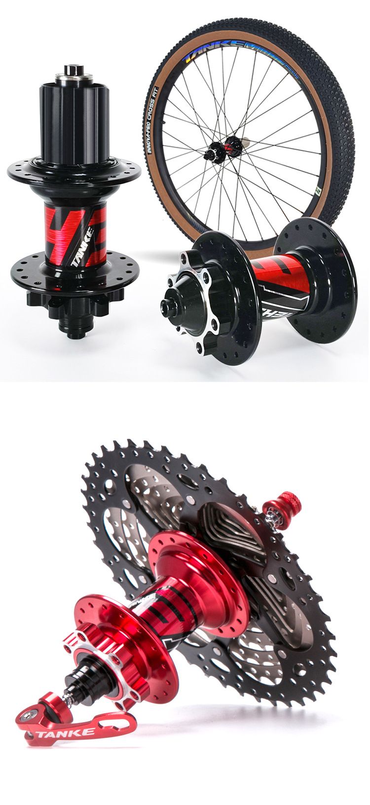 Mountain Bike TANKE 32/36 Fori 72 Raggi 6 Cuscinetti Perno Passante Mozzo per Bicicletta Freno a Disco a Sgancio Rapido_voghion.com