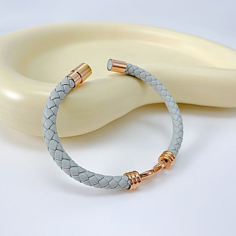 Fonte Classico Simbolo Infinito Fatto a Mano Corda Intrecciata Unico Stile Punk Braccialetto In Pelle Per Uomo_voghion.com