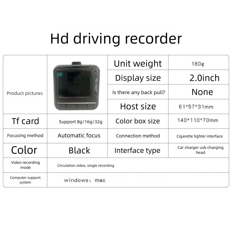 New Model Dash Cam Suction Cup Parking Monitoring Loop Recording Powerful Direct_voghion.com