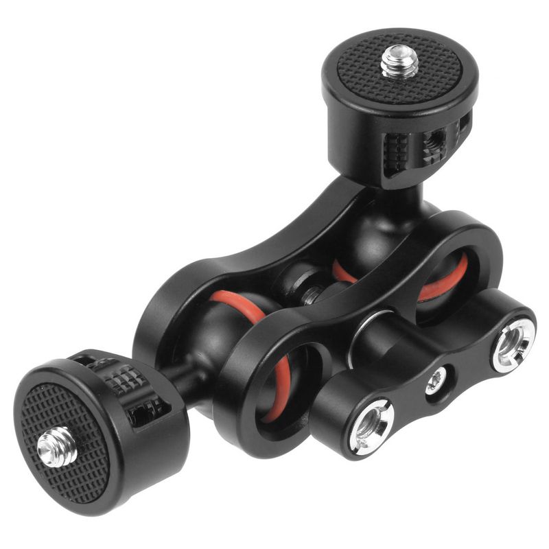 Soporte universal con brazo mágico de doble cabezal, tornillo de 1/4, ajustable 360° para monitor, LED, micrófono, flash, cámara DSLR._voghion.com