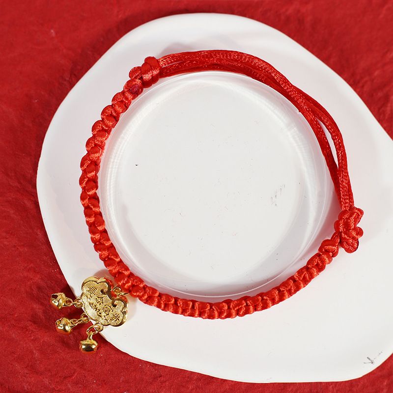 Collare fatto a mano in corda rossa, collana per gatti, sciarpa di Capodanno, accessori per animali domestici, campanellino per gattini, stesso stile_voghion.com